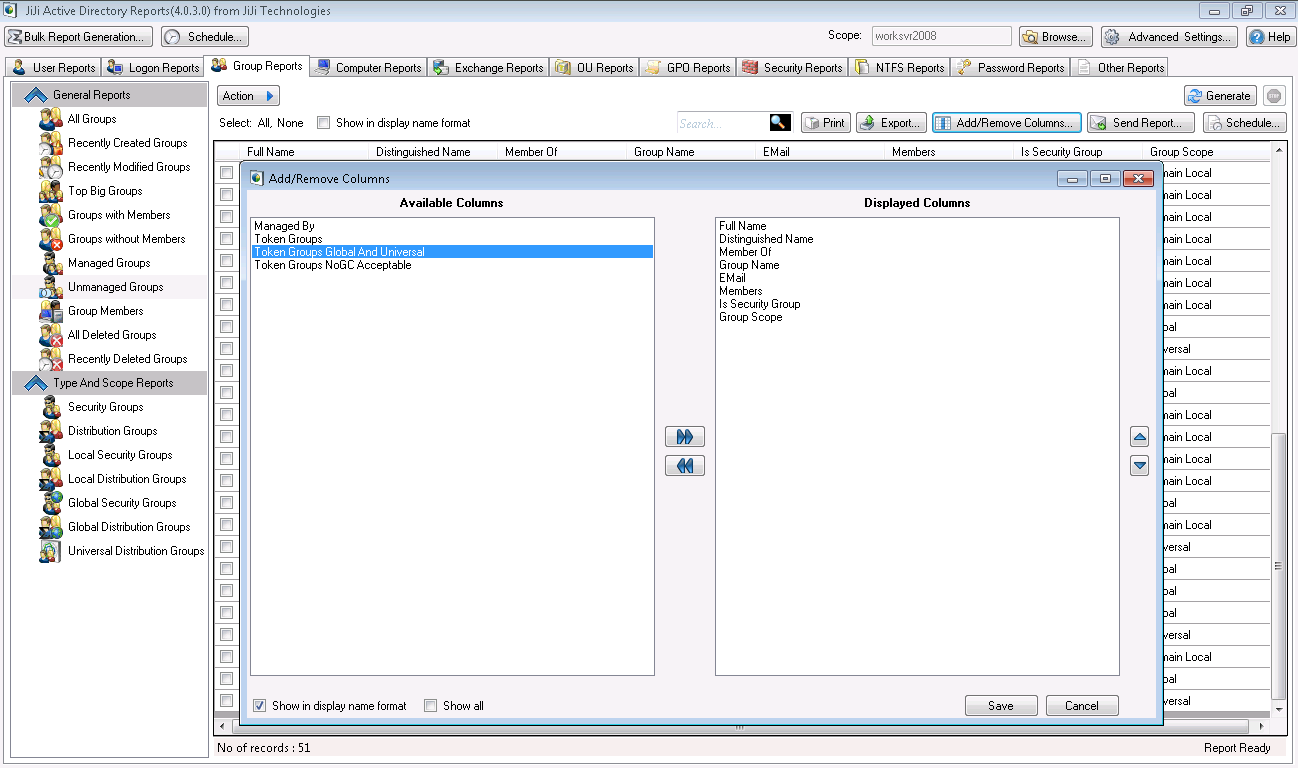 Active Directory UnManaged Groups Report
